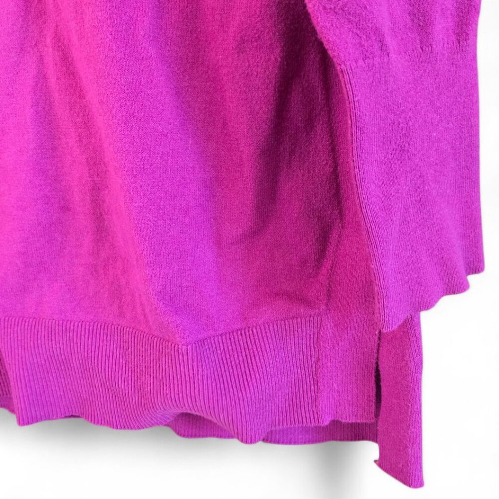 J.Jill Womens Medium Fuchsia Long Sleeve Sweater Top Cotton Blend Tunic - Picture 5 of 8